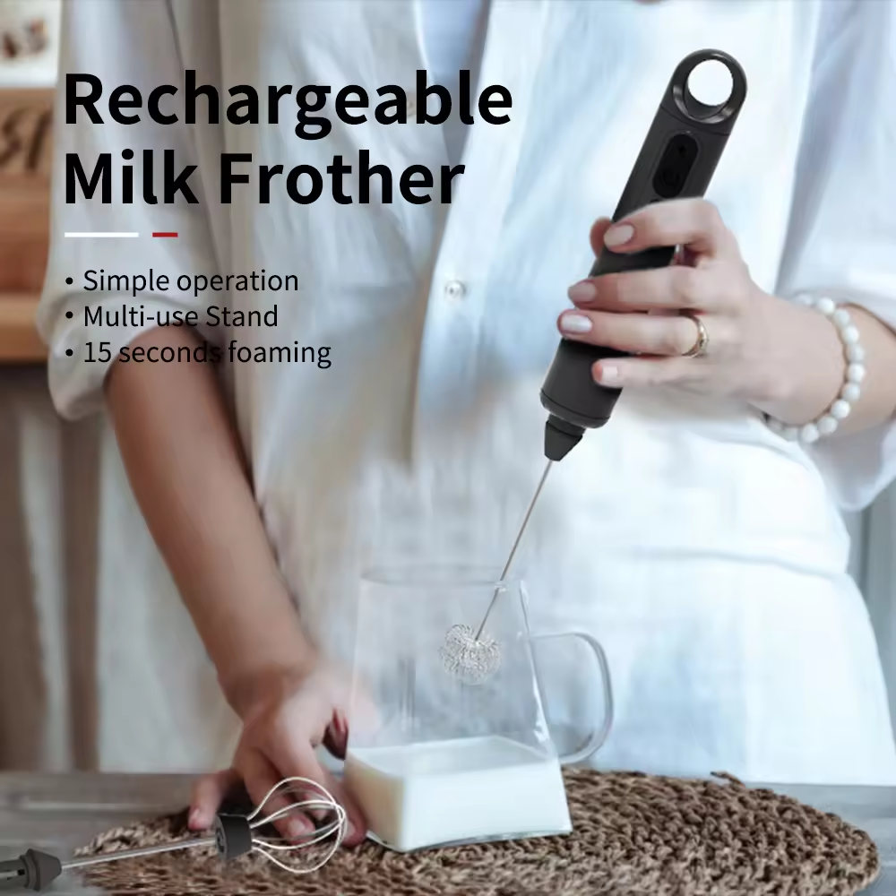 Portable milk frother